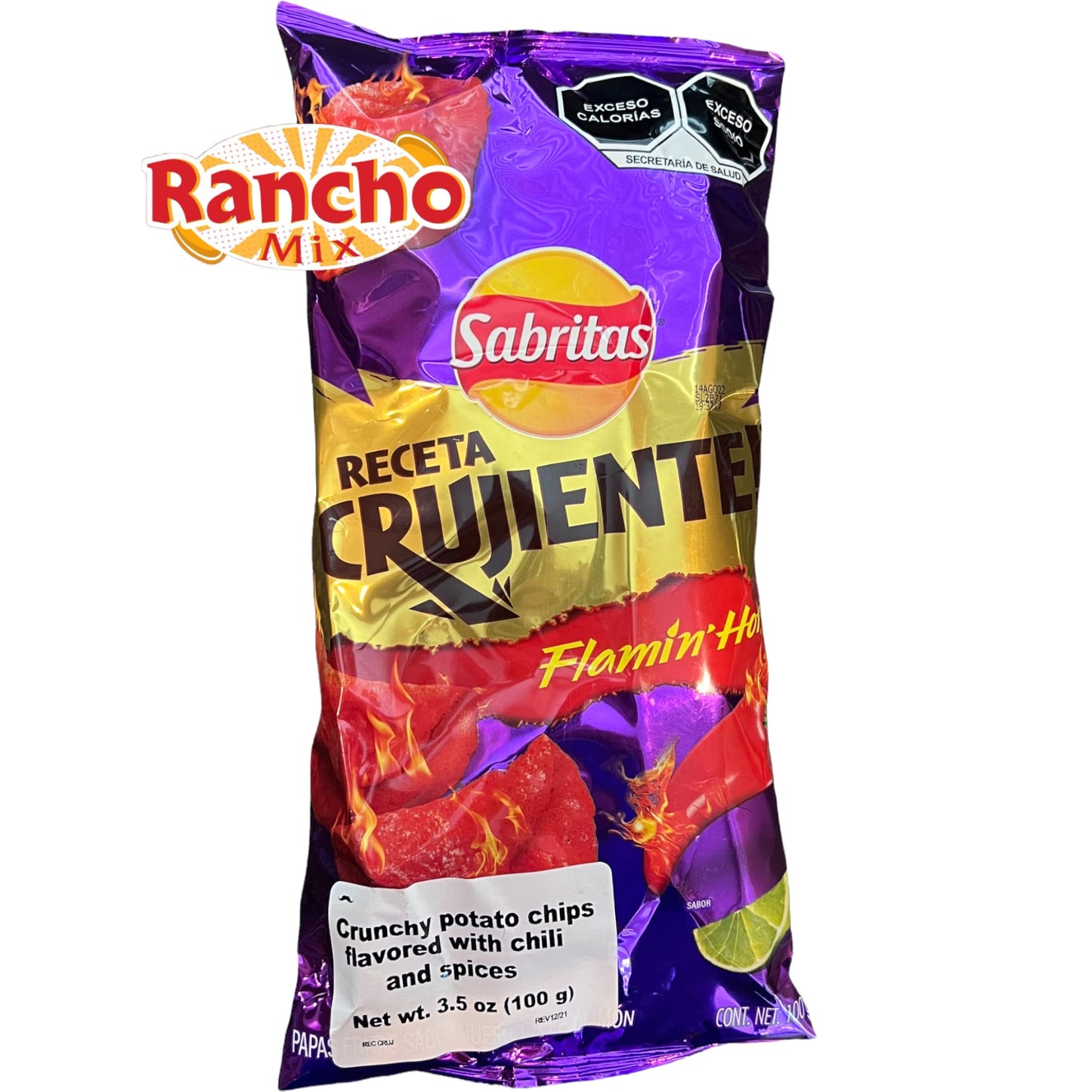 Sabritas - Visit Rancho Mix Store (Receta Crujiente Flamin' Hot), 1 Count (Pack Of 3)