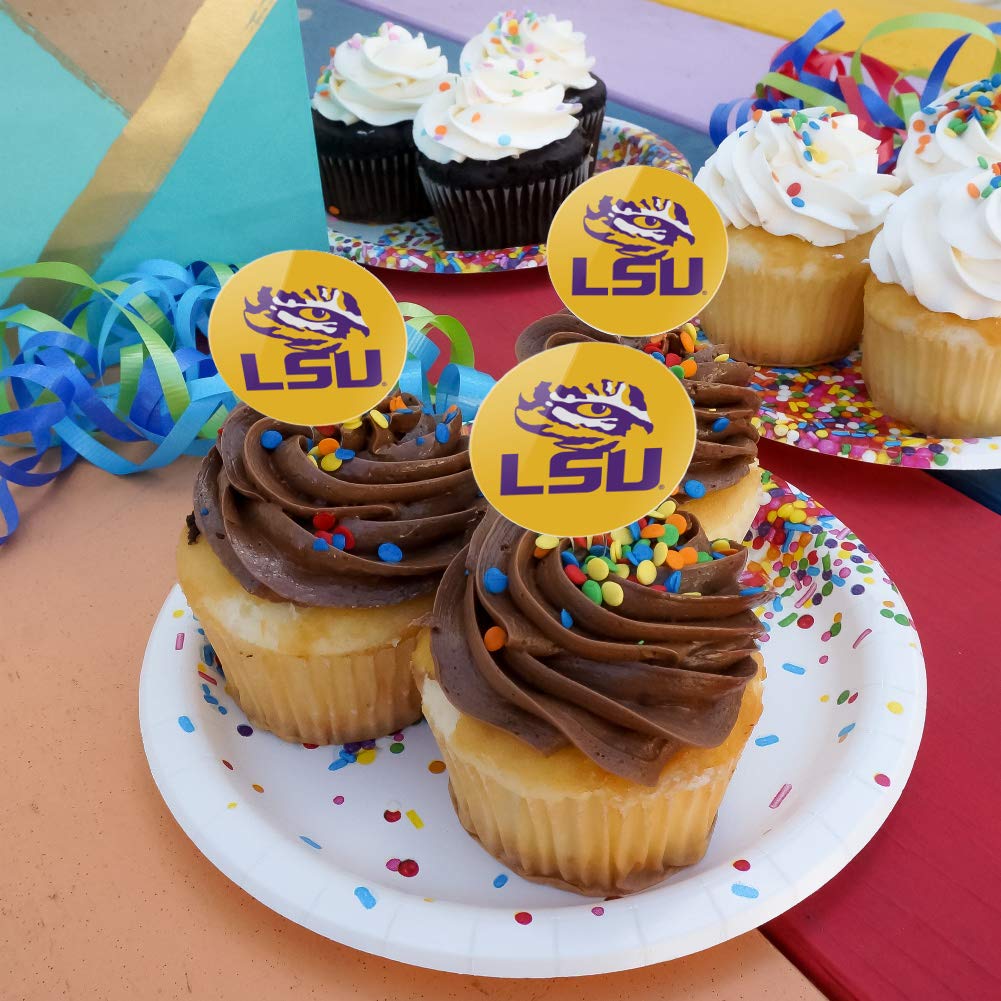 GRAPHICS & MORE LSU Tiger Eye Cupcake Picks Set of 6, Model CUPCAKE.ROUND.LSU01.Z005638_8