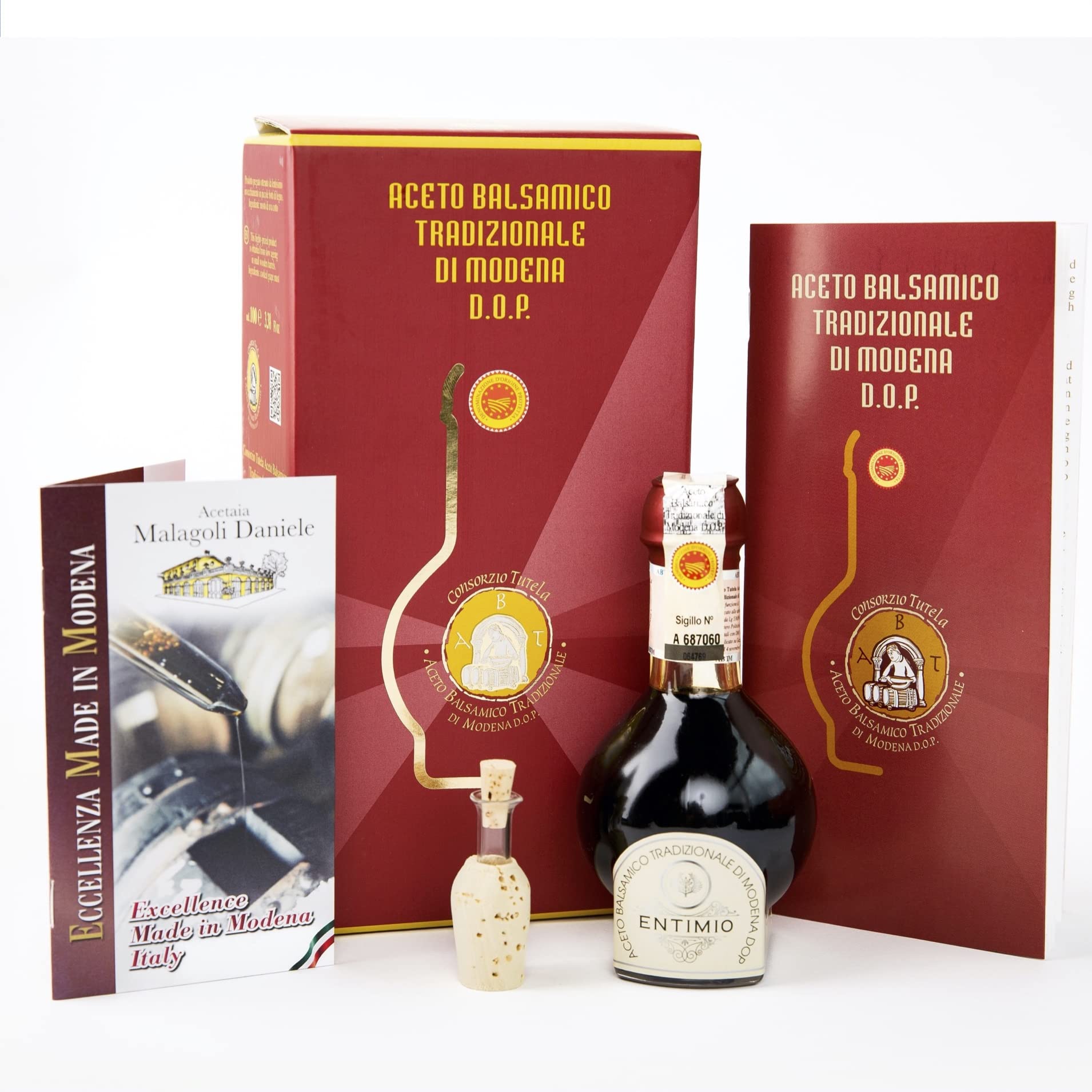 Entimio Affinato - DOP Aged 12+ Years Traditional Modena Balsamic Vinegar from Modena, Italy - Authentic from Small Family Produ