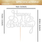 EONNCNT Happy Birthday Cake Topper Silver Glitter Decoration - MOUCCT-HB