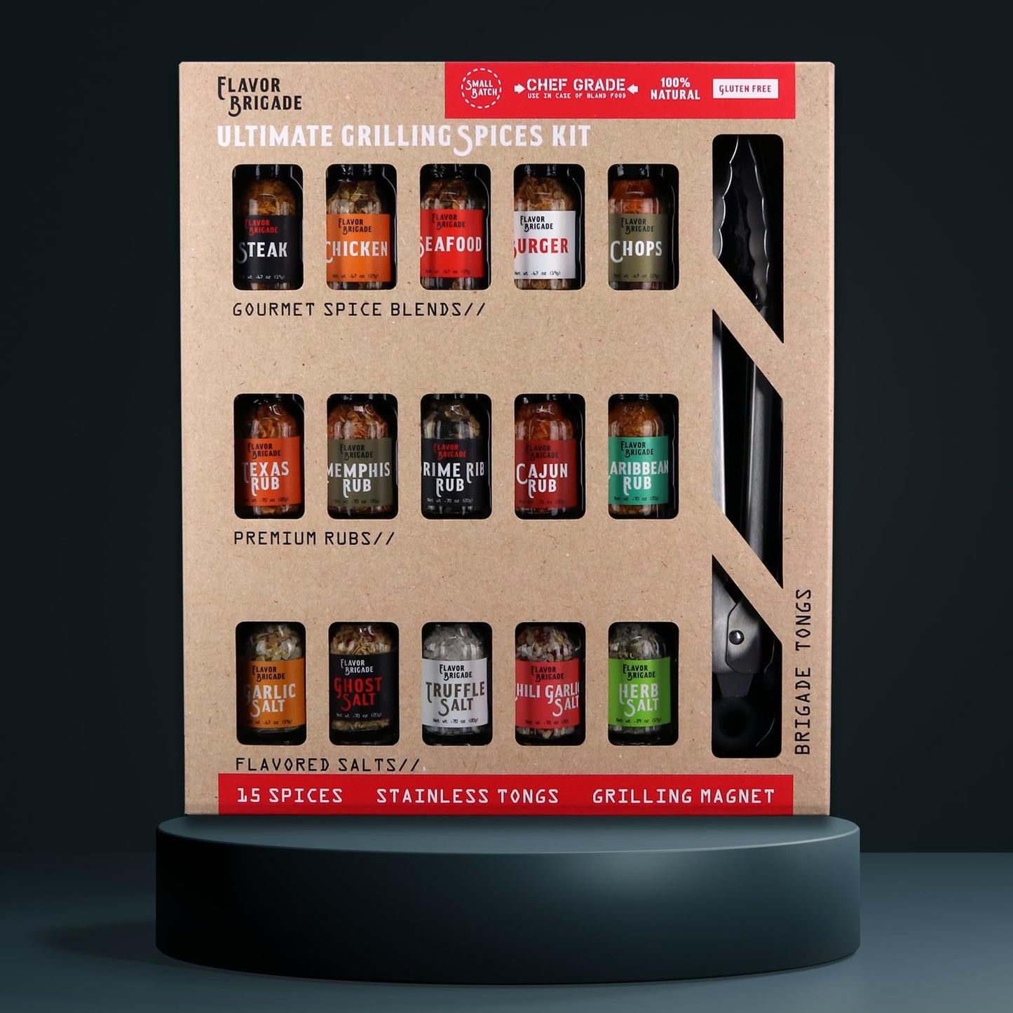 Ultimate Grilling Gift For Men - Bbq Accessories - Gourmet Spice Blends & Seasonings, Tongs, Bbq Magnet, Meat Rubs, Unique Gift