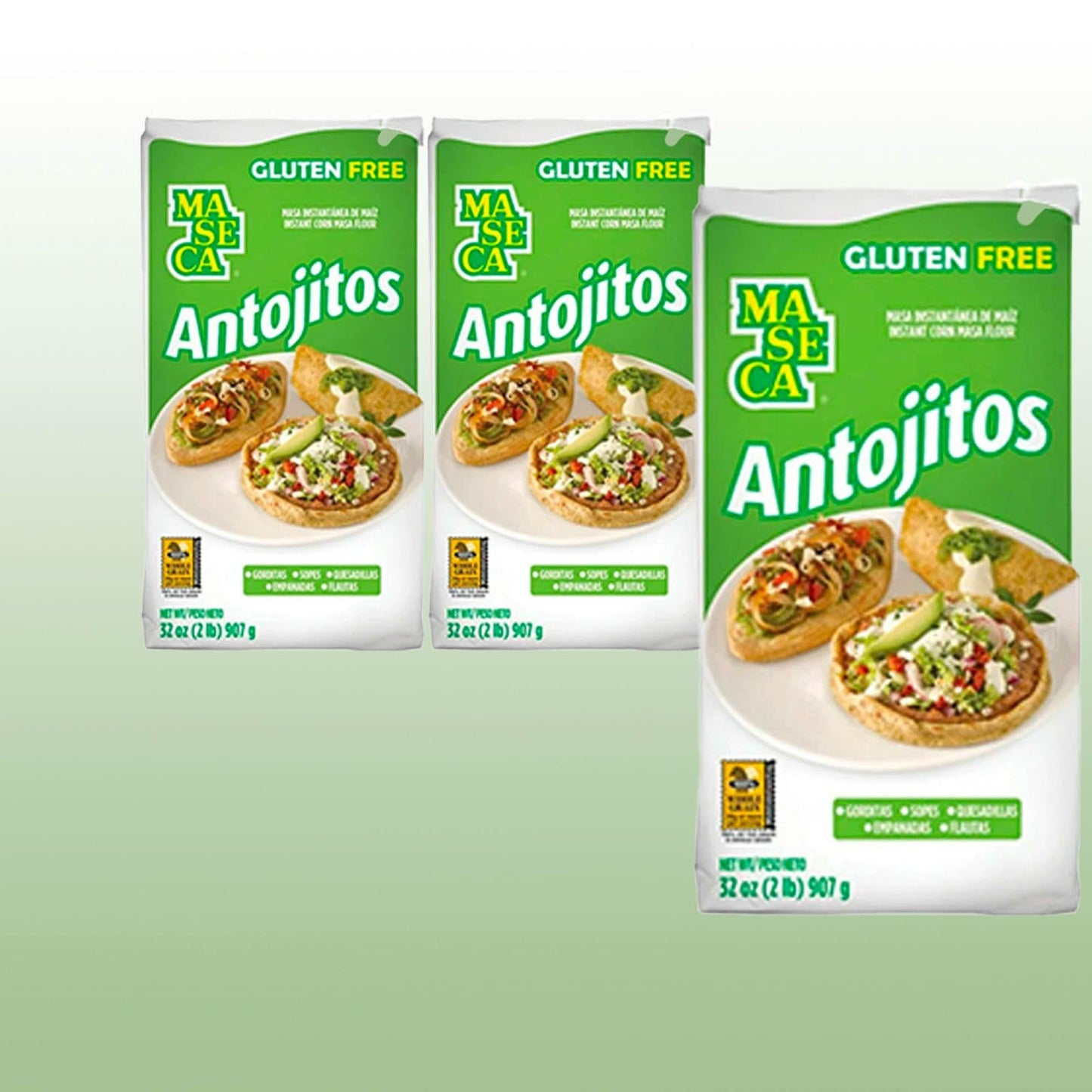 Maseca Antojitos Gluten Free Harina De Maiz (Corn Flour) 2 Lbs Bag 3 Pack