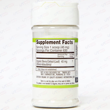 Trader Joe'S Organic Stevia Extract Calorie Free 1 Oz 630 Servings