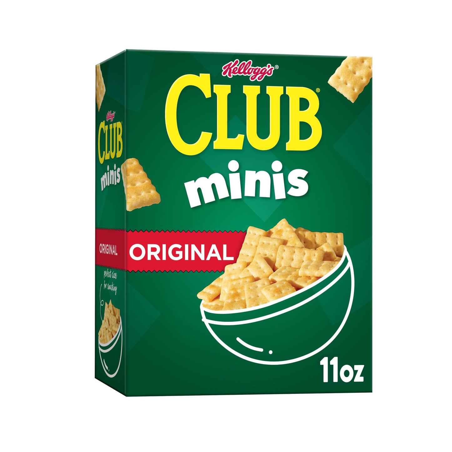 Club Mini Snack Crackers, Original, 11oz Box, Lunch Snacks, Pack of 1