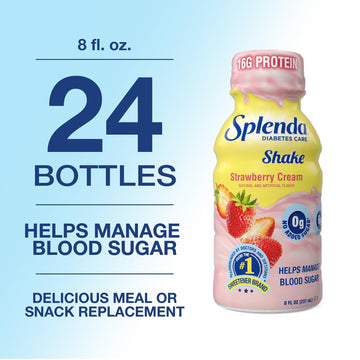 SPLENDA Meal Replacement Shakes, Strawberry Cream, 8 Fl Oz, Pack of 24