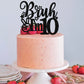 Rssta i Cake Topper Black Star Glitter 10th Birthday Decoration XM1222-10