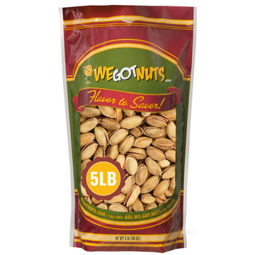 Turkish Antep Pistachios 5 Pounds (80Oz) - Premium Quality Kosher Roasted Pistachios By We Got Nuts - Natural & Healthy Rich Fla
