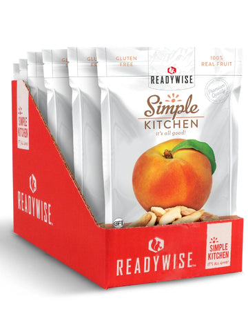 Readywise - Simple Kitchen, Freeze-Dried Peaches, 1.16 Oz, Pack Of 6, Vegetarian, Gluten Free, Snacks, Peaches, Dried Fruit, Pre