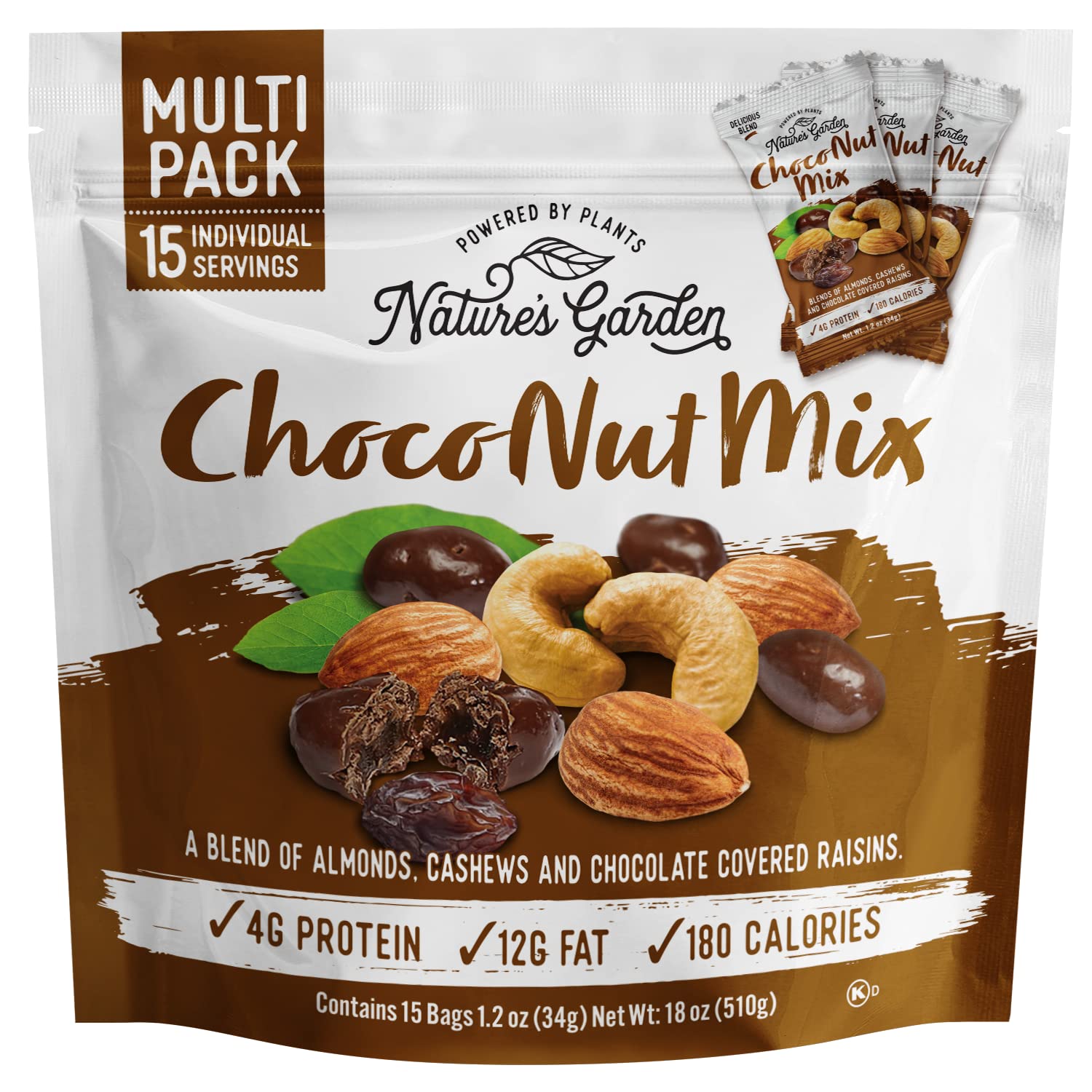 Natures Garden Choco Nut Mix, Chocolate Covered Raisins, Nut Mix, Almonds, Cashews, Cholesterol Free, Sodium Free, No Artificia