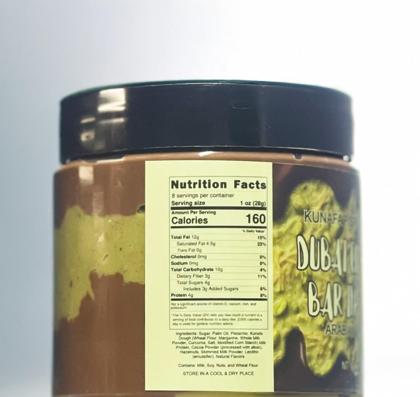 Freeze Munch Gourmet Pistachio Kunafa Chocolate Jar - 8 oz Milk Chocolate Treat, Crunchy & Creamy Spread, Choose Flavor