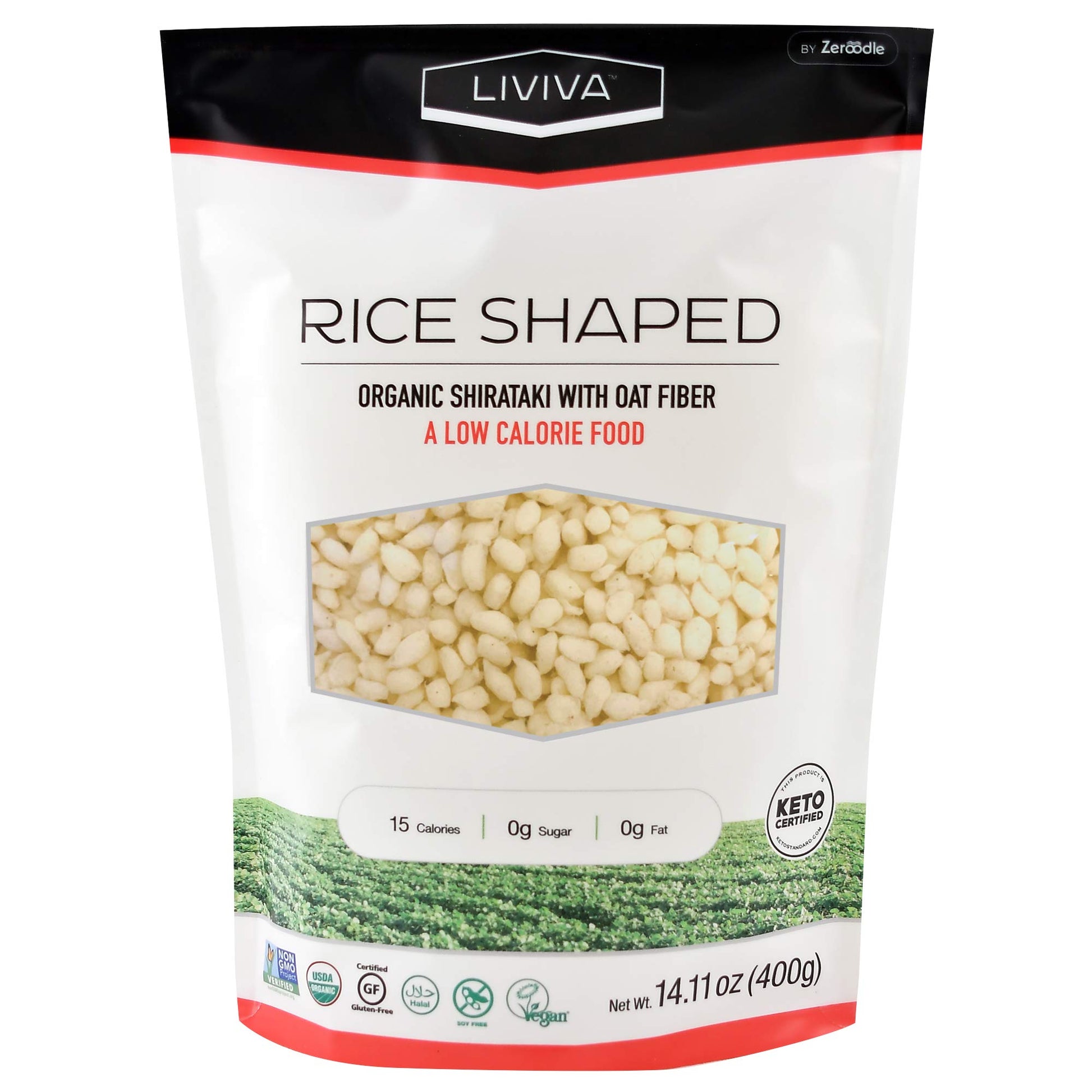 Liviva Organic Shirataki Pasta Rice With Oat 14.11 Oz. (Pack Of 6)