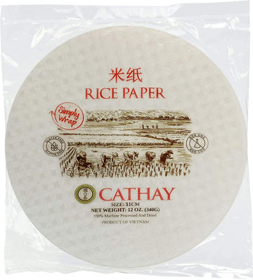 Cathay Fresh Spring Roll Rice Paper Wrappers, Rice Paper Wrappers For Fresh Rolls-25 Sheets, Non-Gmo, Gluten-Free, Low Carb, Vie