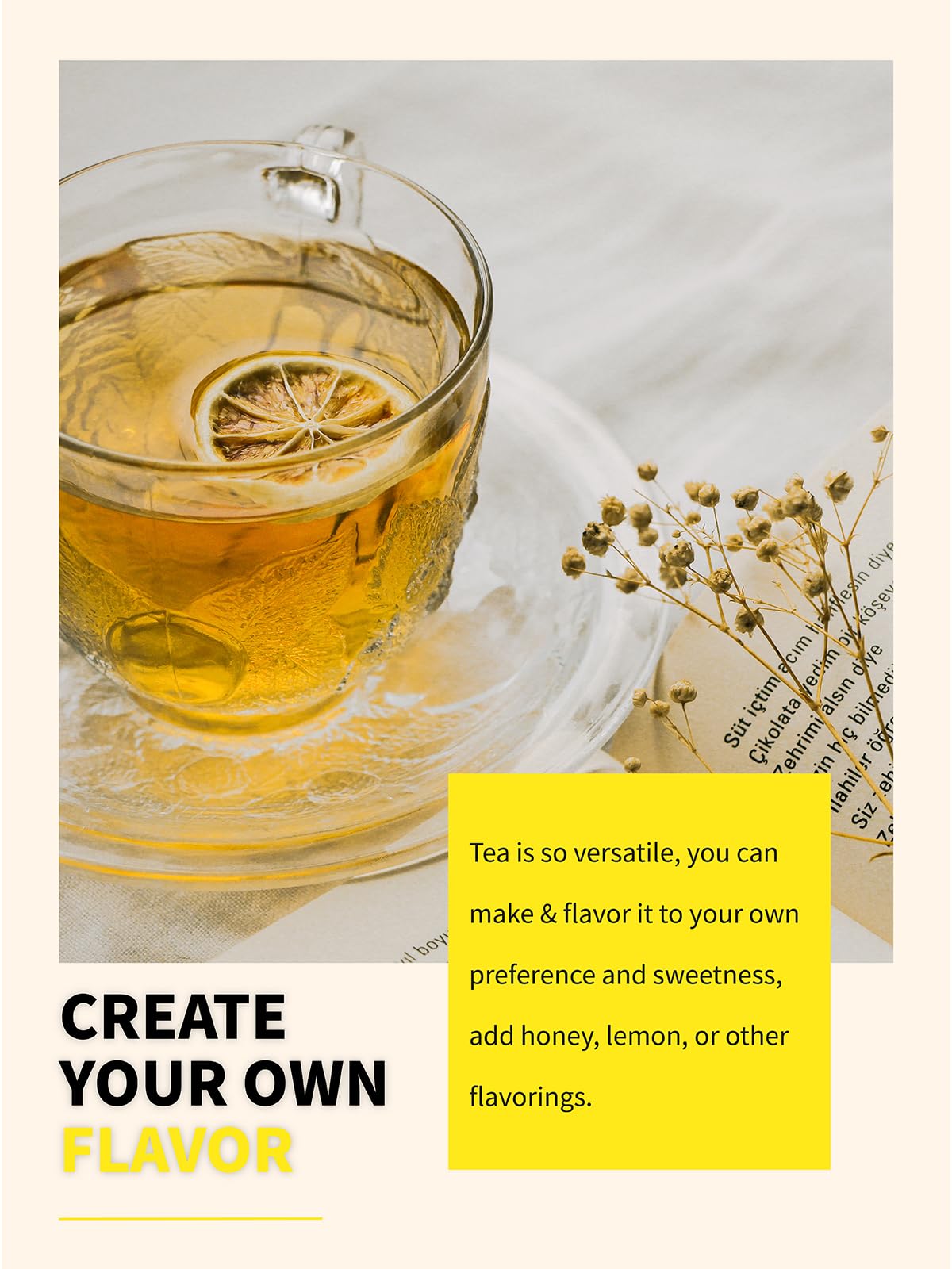 TeeLux Chamomile Tea Bags - Pure Natural Herbal Tea, Caffeine Free, 100 Count