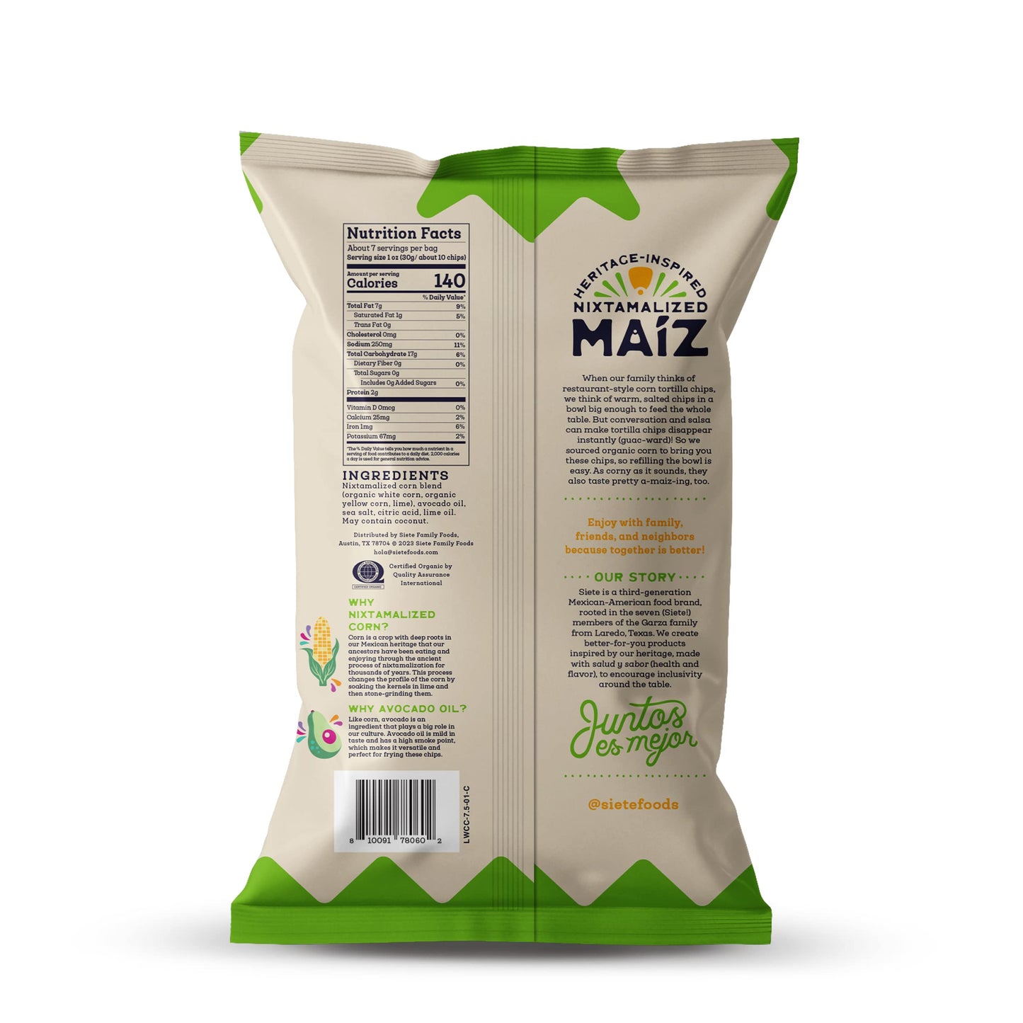 Siete Maiz Totopos Corn Tortilla Chips | Lime | Gluten Free | Vegan Snacks | Non Gmo & Organic Corn Chip | Made With Avocado Oil