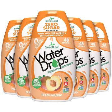 Sweetleaf Water Drops, Peach Mango – Sugar-Free Water Enhancer Drops, Stevia & Monk Fruit Sweetener Water Flavoring, 1.62 Oz (Pack Of 6)