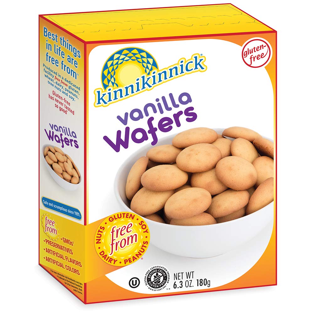 Kinnikinnick - Vanilla Wafers - Gluten Free, Allergy Friendly Cookies - 6.3 Oz. Boxes - 6 Pack