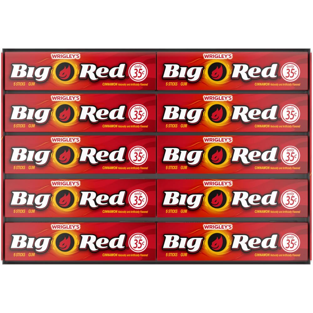 Wrigley'S Big Red Cinnamon Chewing Gum, 5-Stick Pack (40 Packs) 5 Count