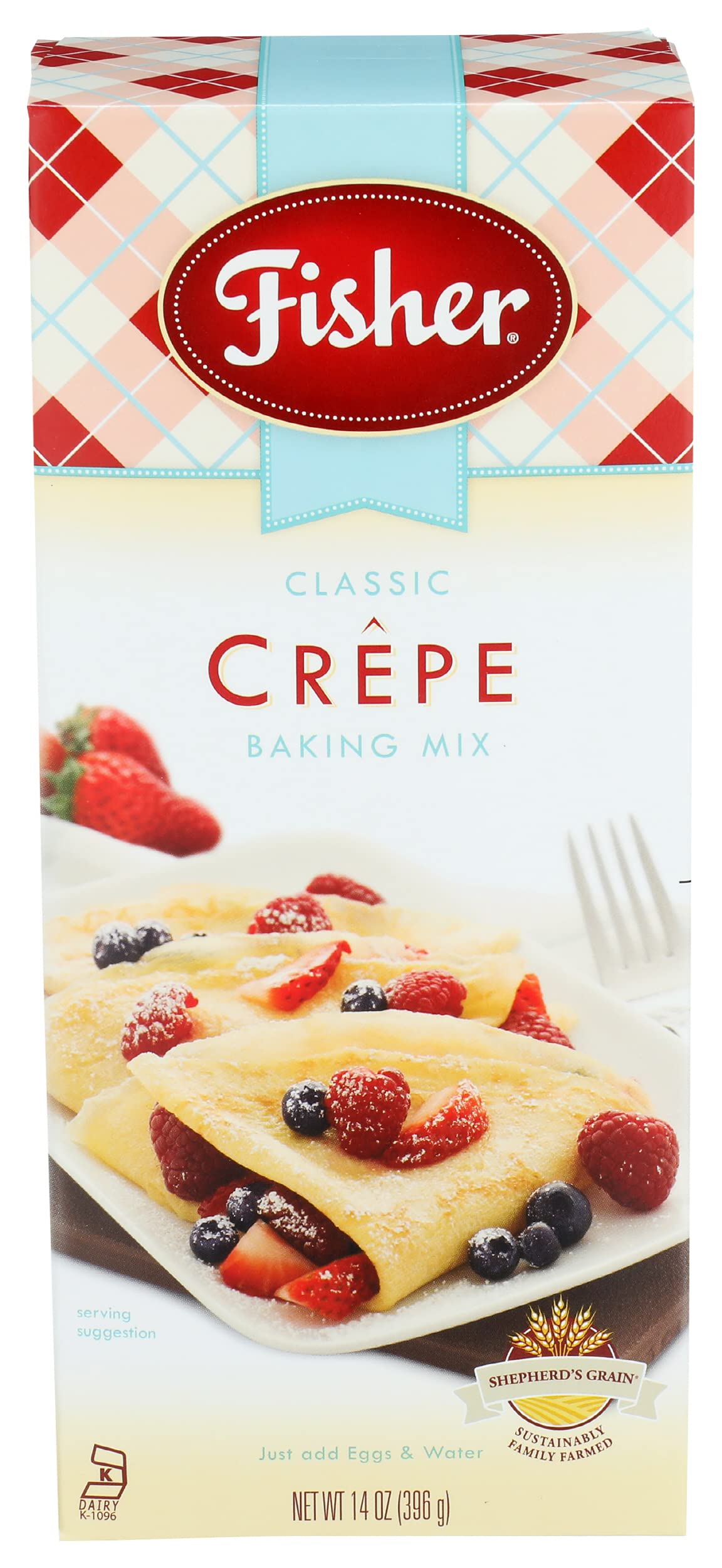Fisher Classic Crepe Mix, 14 OZ, Pack of 6, Perfect for Pancakes and Crepes