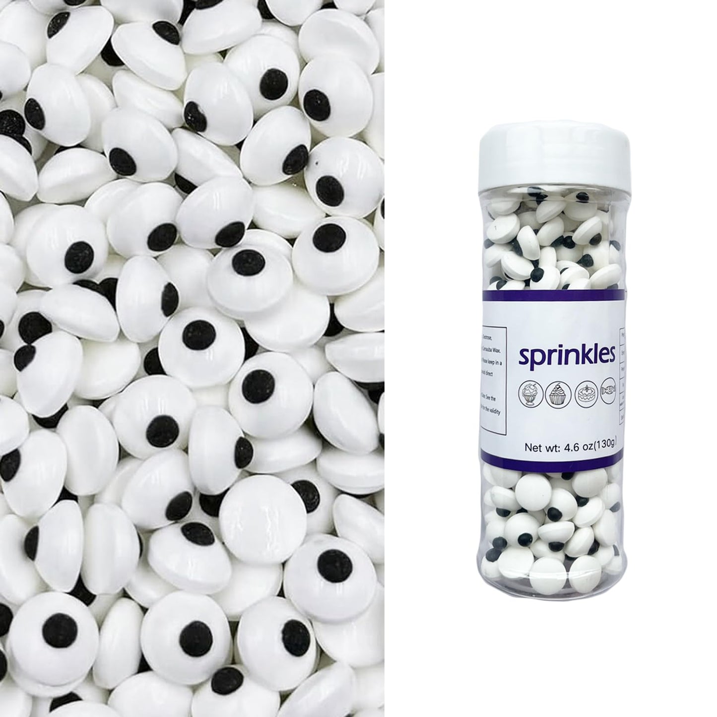 Weraru Candy Eyeballs - Small Eyeball Sweets for Cake Cupcake Toppers, 4.2 Ounce, Birthday Party Supplies