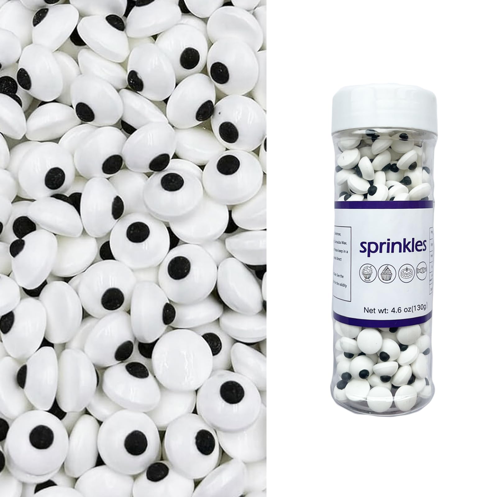 Weraru Candy Eyeballs - Small Eyeball Sweets for Cake Cupcake Toppers, 4.2 Ounce, Birthday Party Supplies
