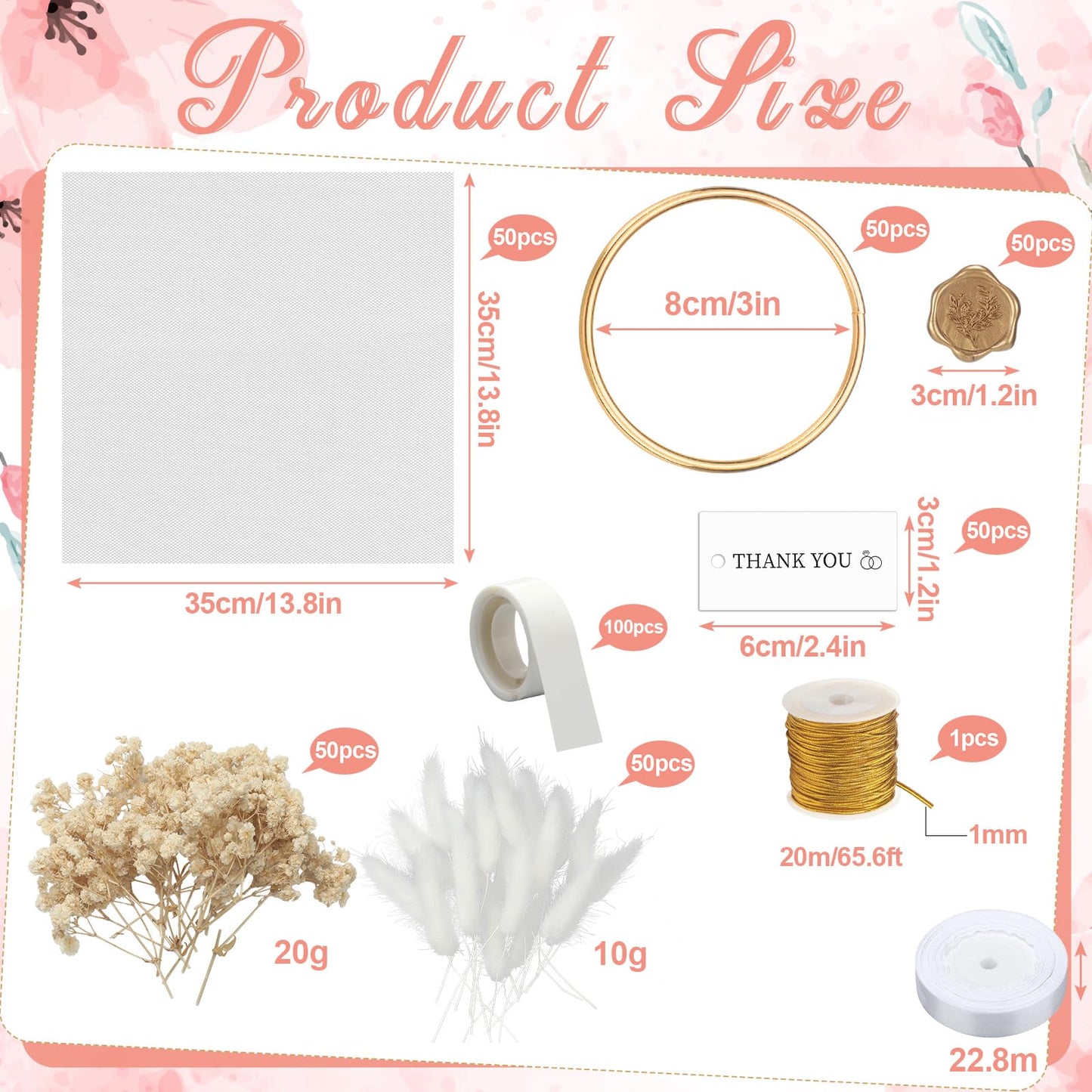 Misdary Wedding Almond Candy Favors Set of 50 with Ring and Tulle Bag, DIY Marzipan Souvenirs, Model JAF-Misdary-1328, 24.79