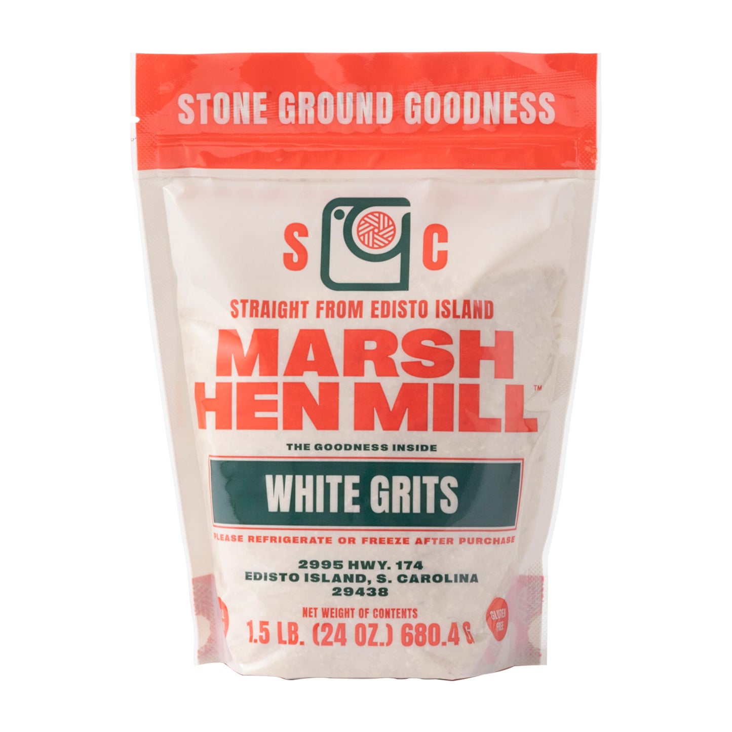 Marsh Hen Mill White Grits - Stone Ground, Gluten-Free, Instant, 24 oz (Pack of 1)