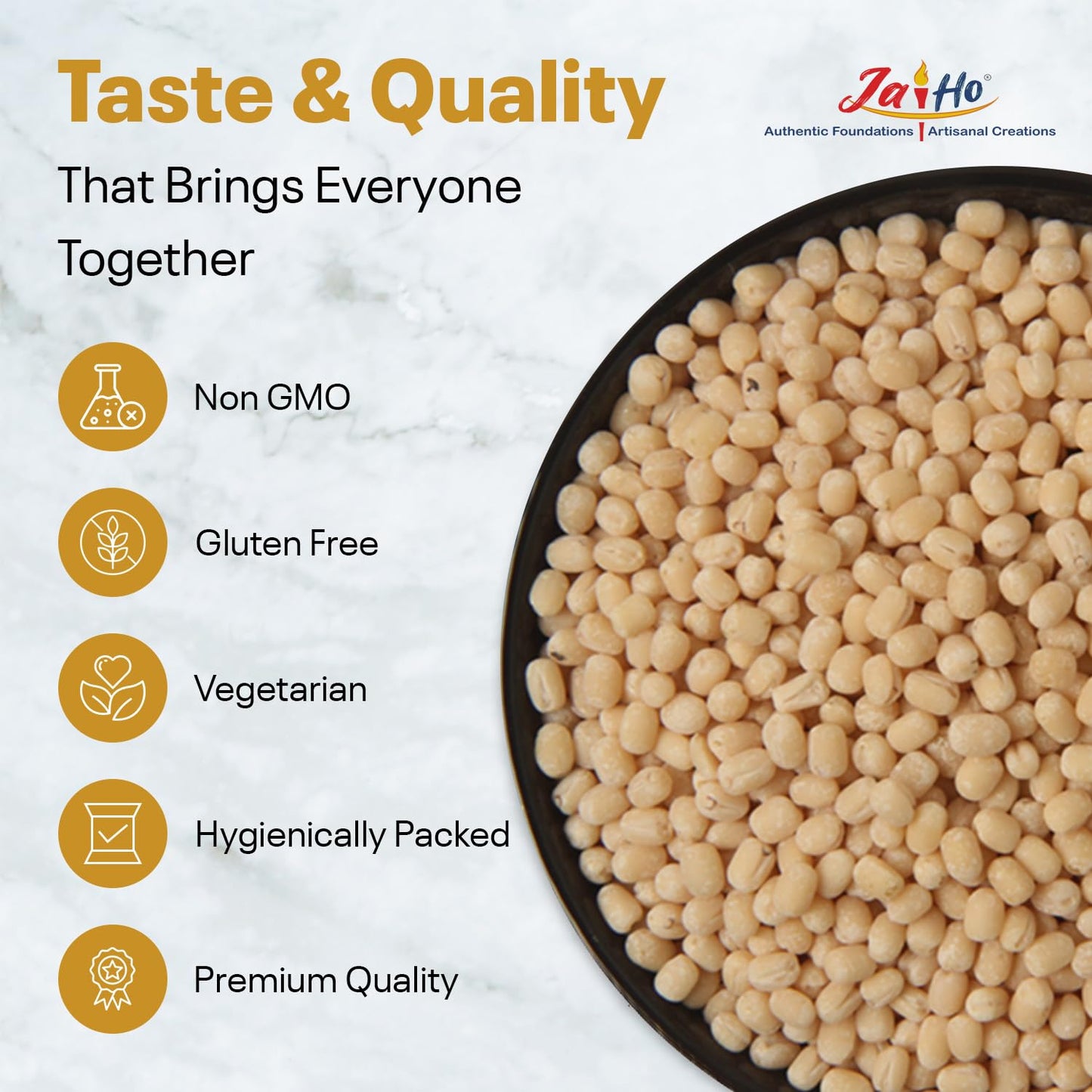 Jai Ho Certified Organic Urad Gota Black Gram Whole Hulled 4 Lb | Black Gram Whole Hulled | Indian Urad Gota | Usda Organic | No