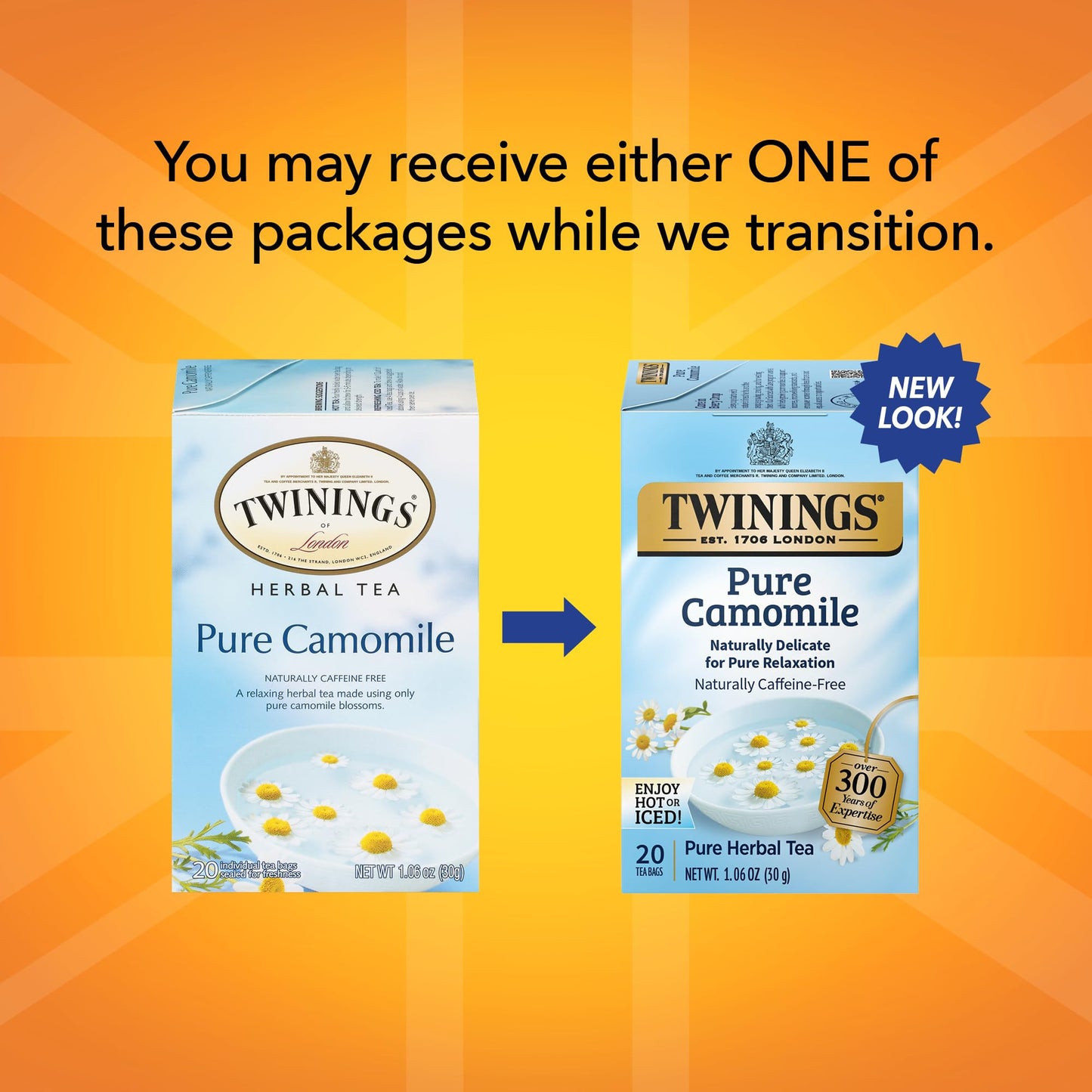 Twinings Bedtime Tea Variety Pack - Pure Camomile & Superblends with Melatonin, Naturally Caffeine-Free, 2-Pack Teabags
