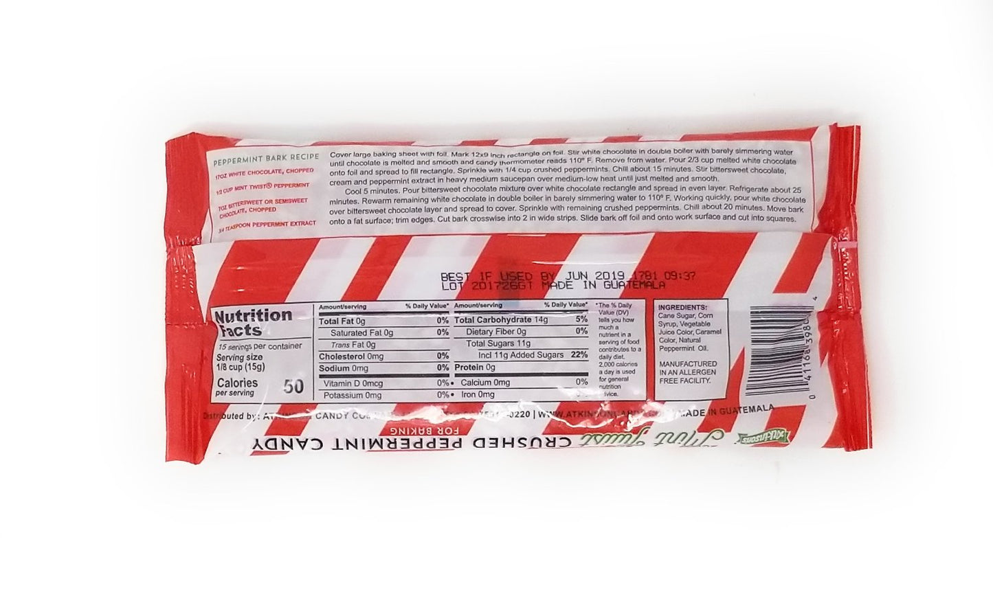 Atkinsons Mint Twists Crushed Peppermint Candy For Baking 8 Ounces (2 Bags 16 Oz)
