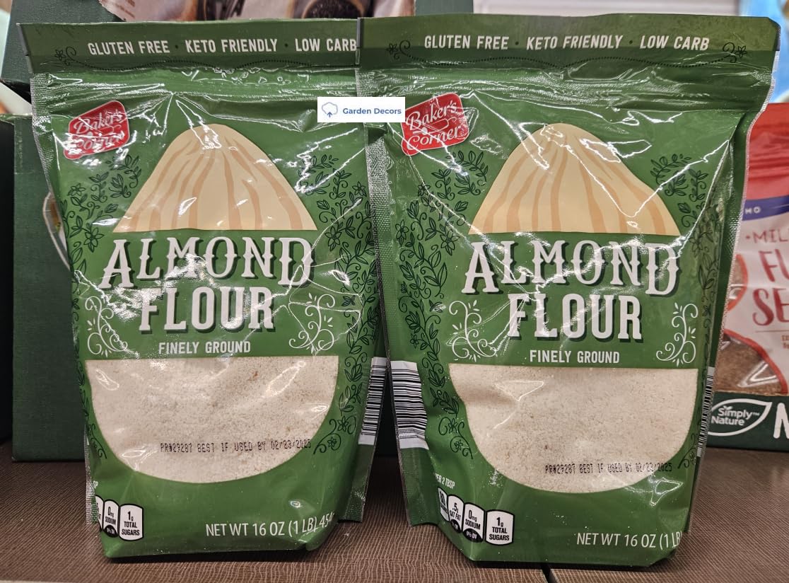 Bakers Corner Almond Flour Finely Ground Gluten Free 16oz 454g (Two Bags)
