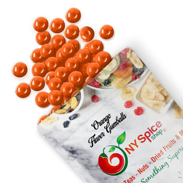 NY Spice Shop Orange Gumballs - 1 Pound Gumballs for Gumball Machine - Chewing Gum Dubble Bubble Gumballs - Fruit Flavored Gumba