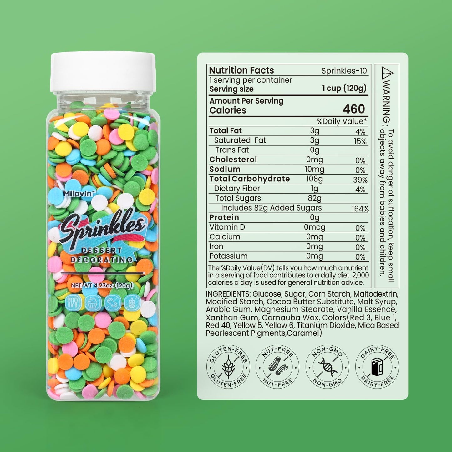 Edible Spring Confetti Sprinkles, Rainbow Sprinkles For Cake Decorating, Funfetti Sprinkles, Round Sprinkles For Spring Cupcakes