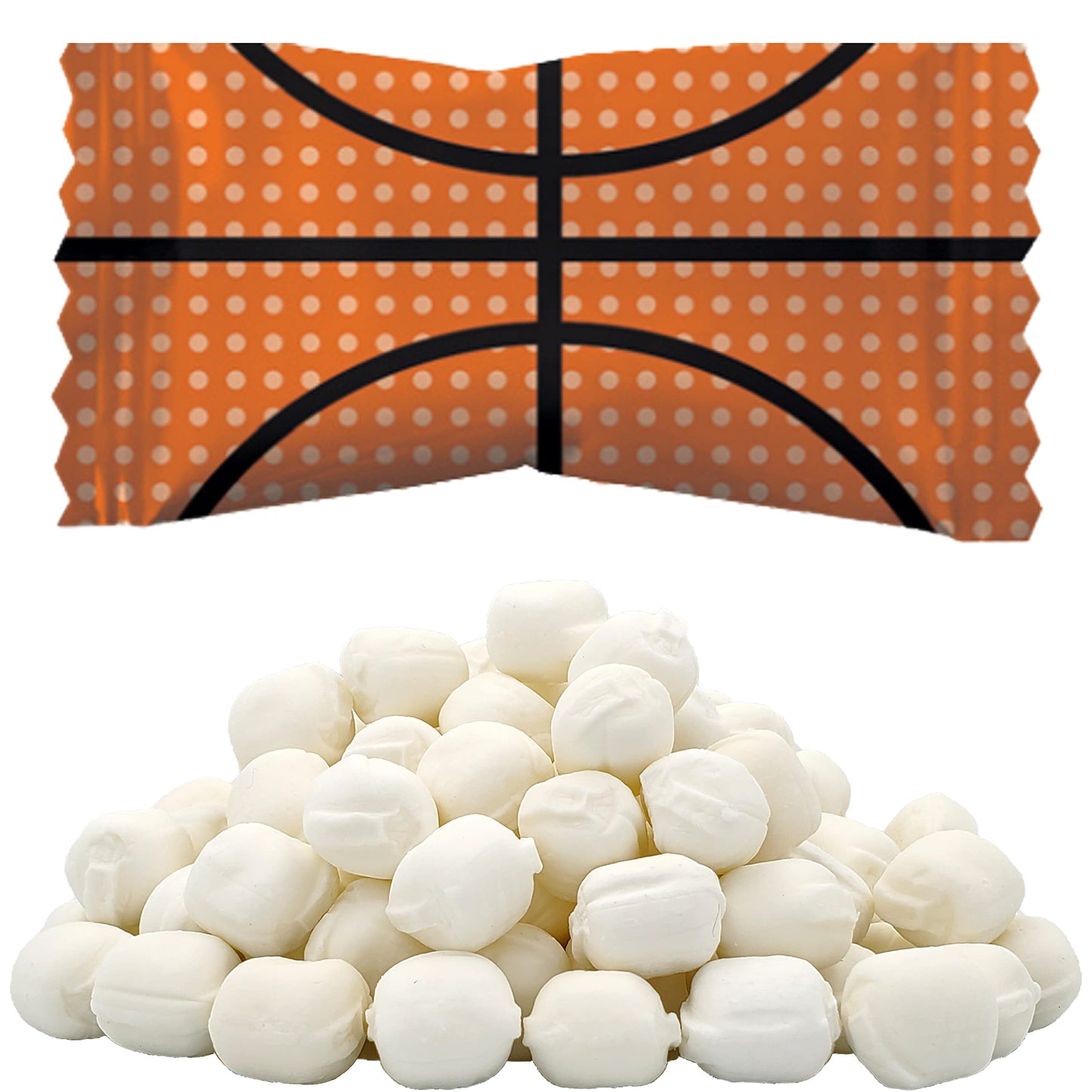 The Dreidel Company Sports Buttermints, Fat-Free Mint Candies, 110 Count, Individually Wrapped, Basketball Flavor