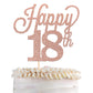 YCTHUNFISH 18th Birthday Cake Topper Black Glitter Number 18 Rose Gold Bamboo Decoration