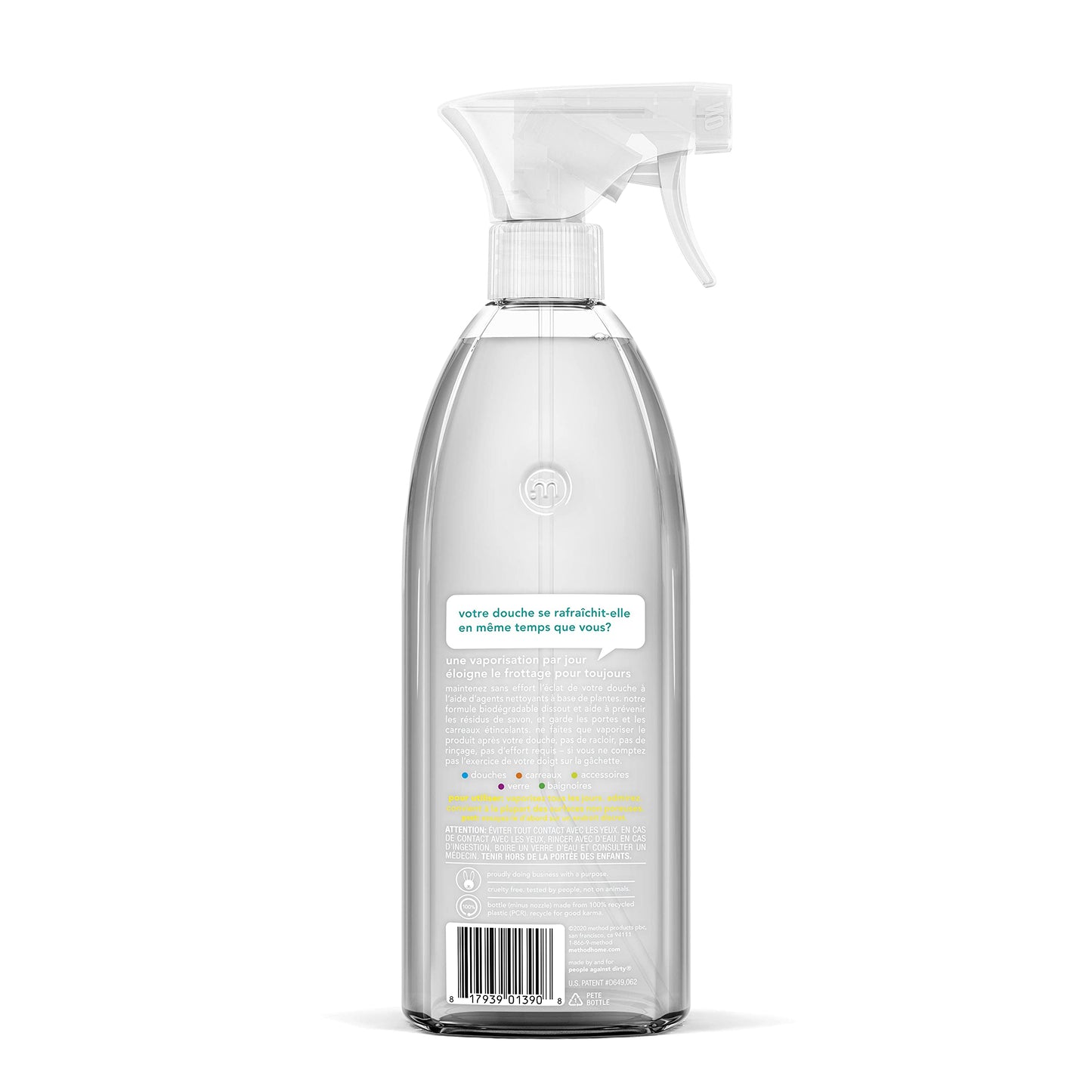 Method Daily Shower Cleaner Spray, Eucalyptus Mint, Plant-Based, Biodegradable, 28 Fl Oz (Pack of 8), No Scrubbing Required