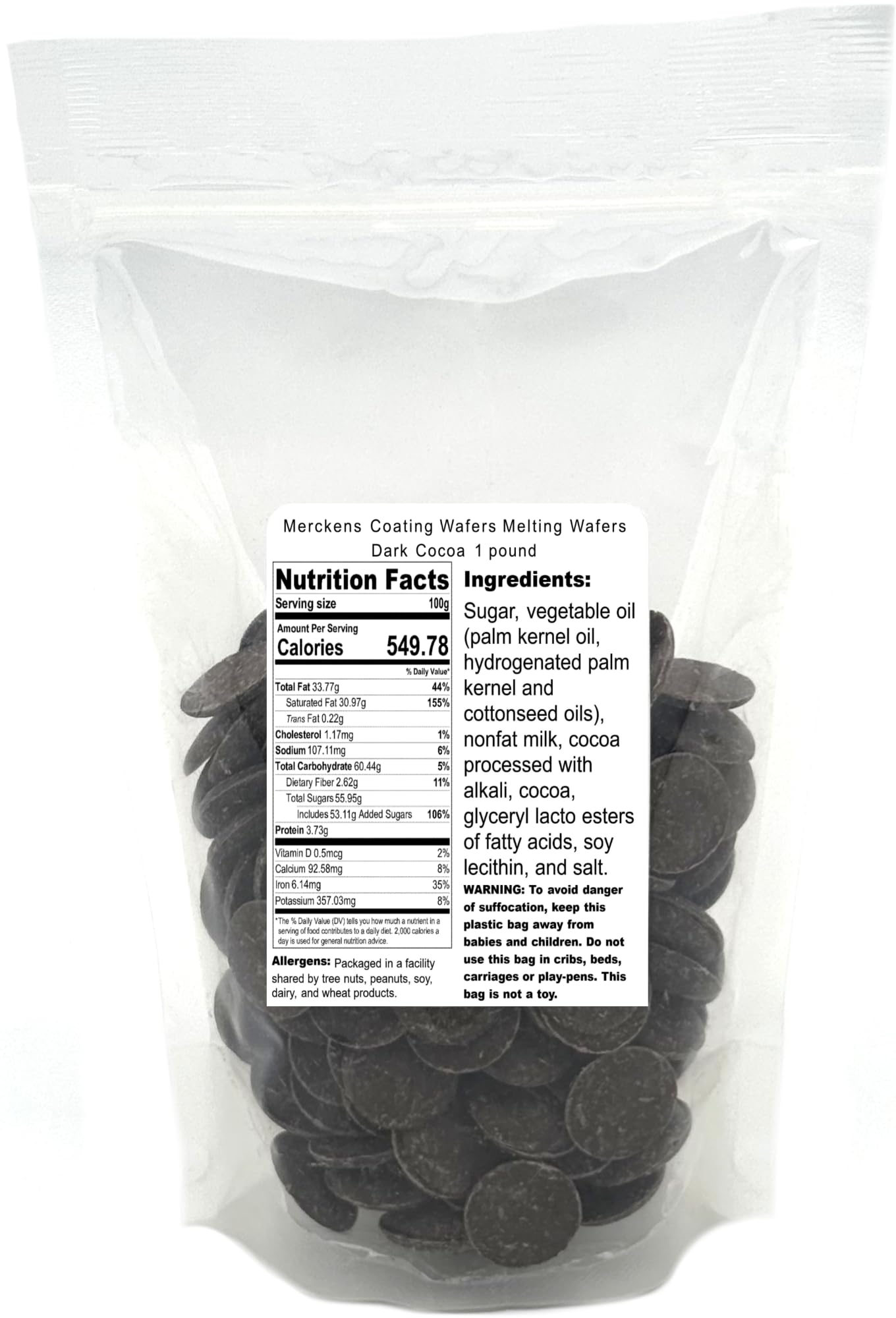Merckens Melting Wafers Dark Cocoa Coating 1 Pound