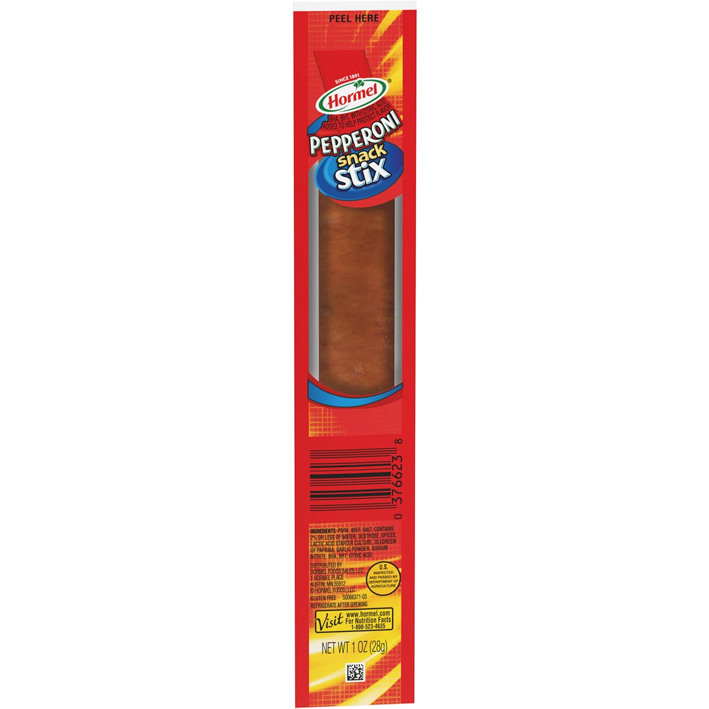 Hormel Pepperoni Snack Stix, 20 oz - 20 Individually Wrapped 1 oz Sticks, Perfect for Snacking