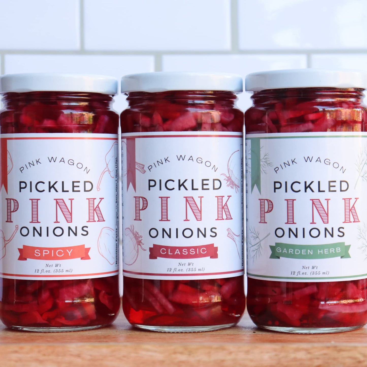 Pickled Pink Onions | Classic | 12 Oz.