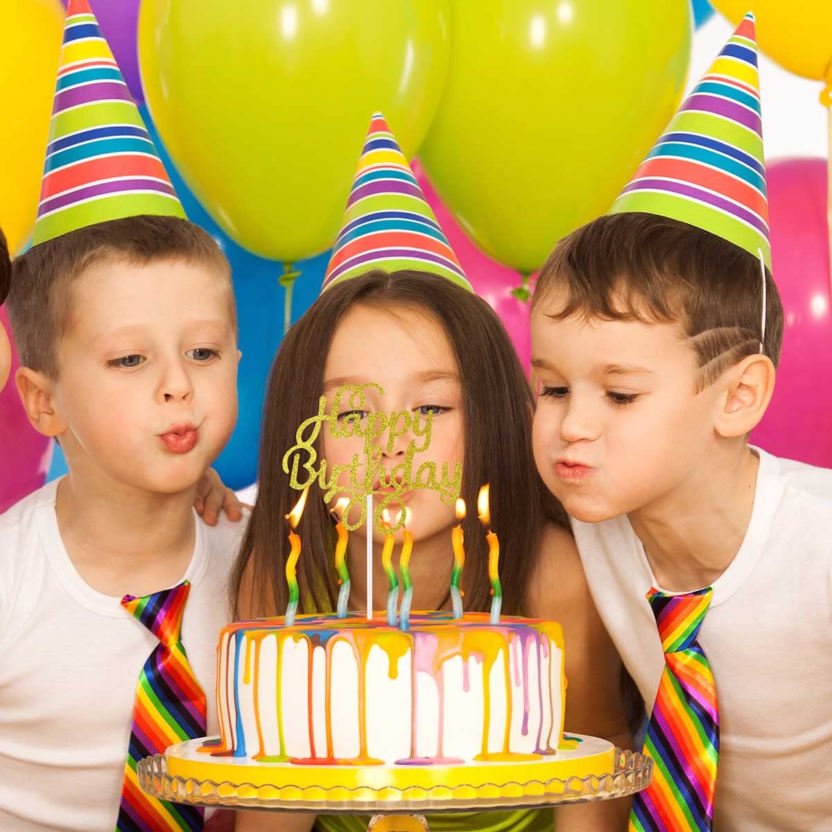 40 Pieces Happy Birthday Cake Toppers Birthday Cake Topper Picks Happy Birthday Toppers For Cake Dessert Glitter Cake Topper Dec