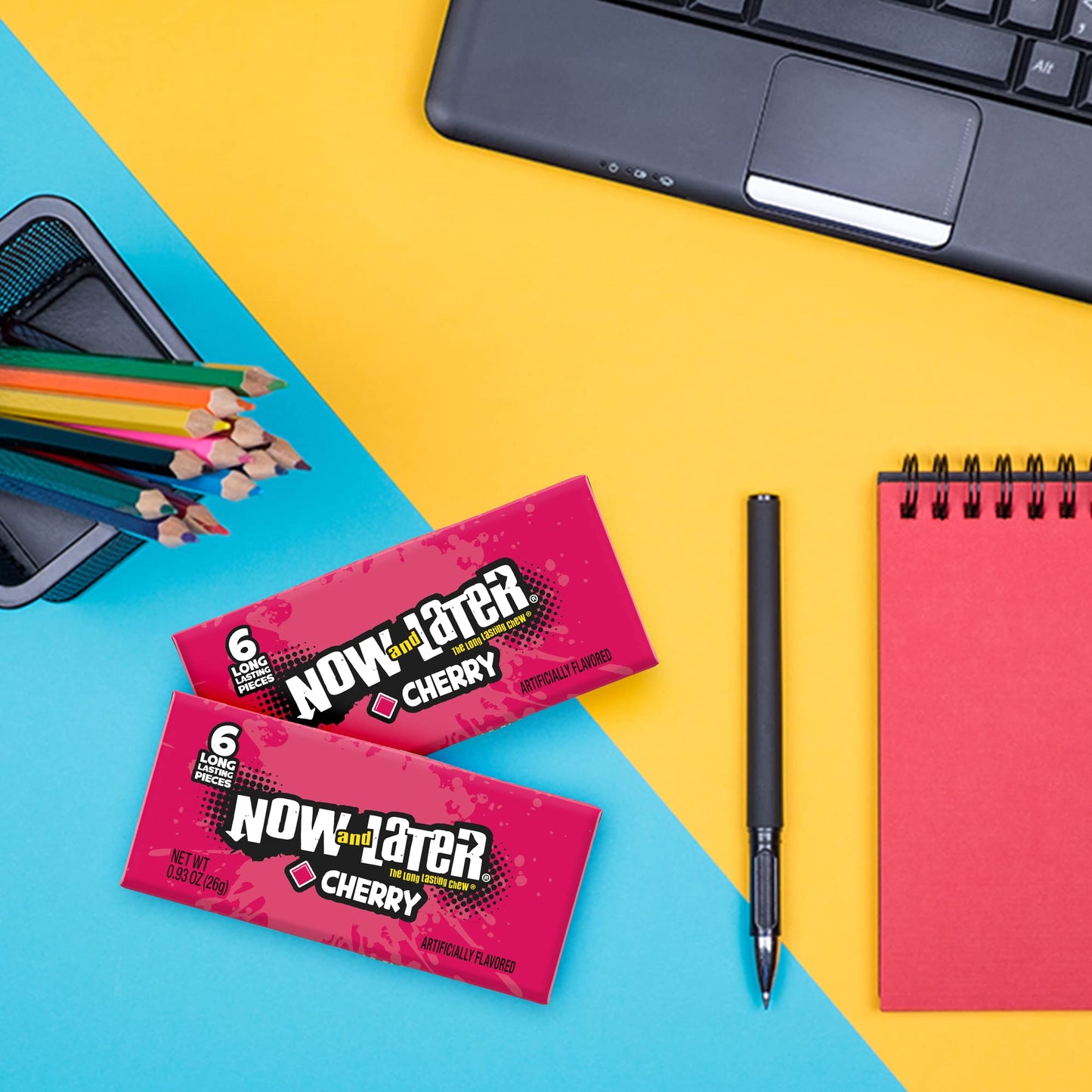 Now & Later Candy, Cherry Flavor, 0.93 Ounce Bars (Pack Of 24)