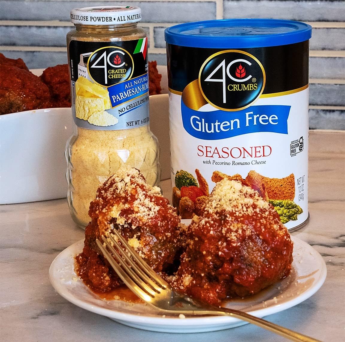 4C Gluten Free Bread Crumbs, Seasoned, 12 Ounce - Flavorful & Crunchy, Perfect for Cooking & Baking, Value Pack
