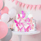 Gyufise 36 Pack Laser Purple Red Glitter 3D Butterfly Cupcake Toppers Hollow Butterfly Cake Decorations For Birthday Wedding Fai