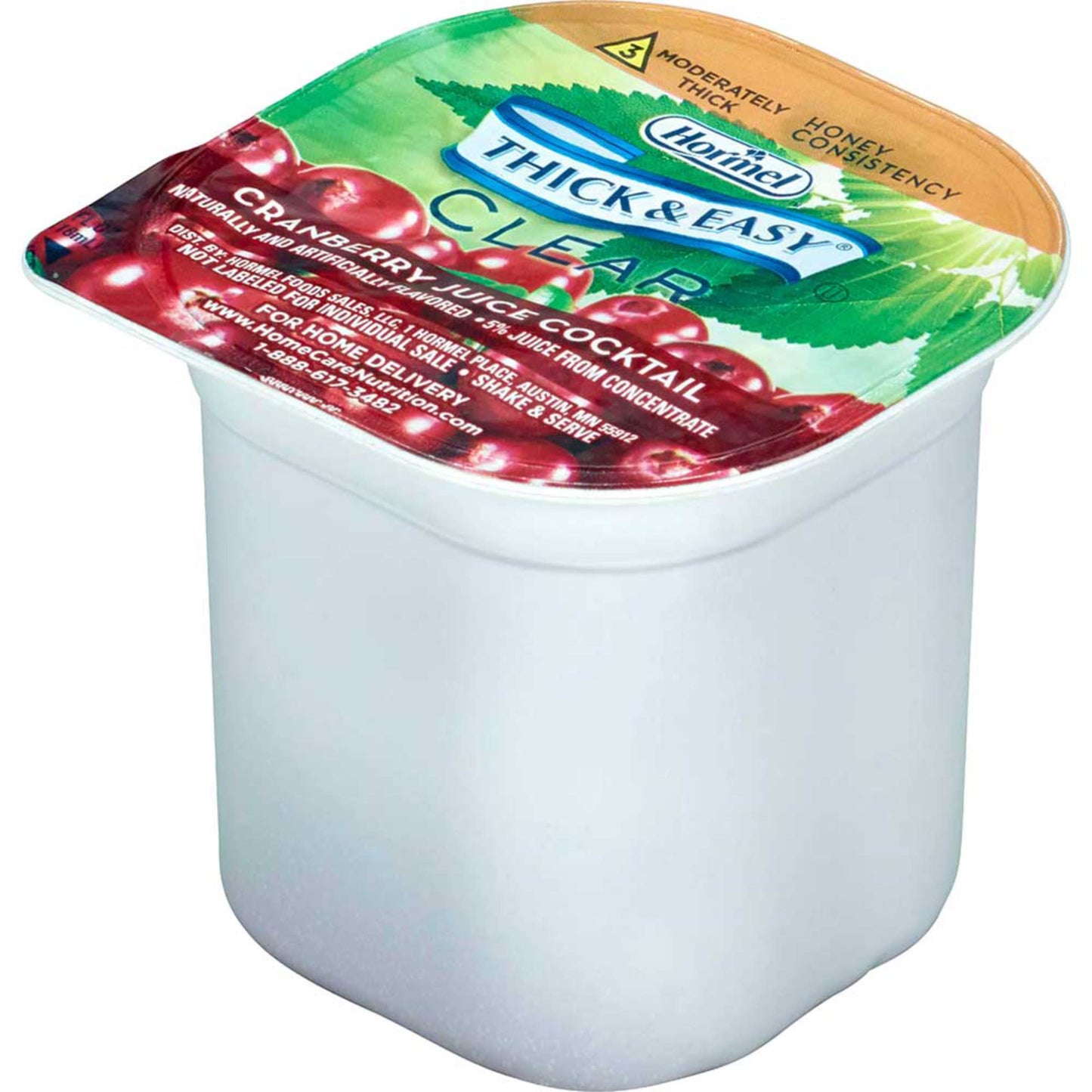 Hormel Thick & Easy Cranberry Juice Cocktail, Honey Consistency, 4 Fl Oz (Pack of 24)