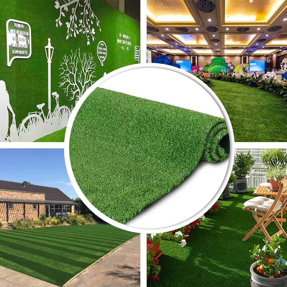 Synthetic Artificial Grass Turf 11Ftx32Ft, Indoor Outdoor Balcony Garden Pet Rug Turf Home Decor, Faux Grass Rug Carpet With Dra
