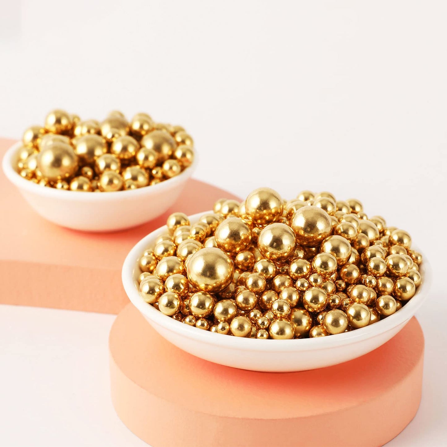 Kasvan Gold Pearl Sugar Sprinkles - Edible Candy Pearls 130G/4.58 Oz, Mix Size Cake Candy, Decorate Cakes, Cookies, Ice Cream (B