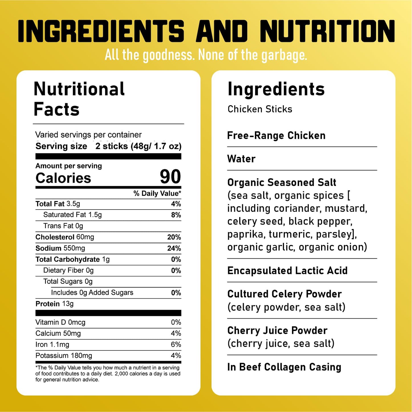Nicks Sticks Free Range Clean & Balanced Chicken Snack Sticks | Made in the USA | Gluten Free | Paleo, Keto, Whole30 Approved |