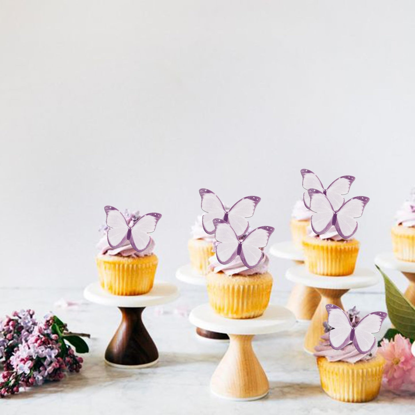 50 Pcs Edible Butterfly Cupcake Toppers Wafer Paper Butterfly Cake Decorations Edible Butterfly Party Cupcake Decorations For Ba