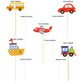 Ercadio 30 Pack Transportation Cupcake Toppers Bus Car Ship Train Airplane Cupcake Picks Baby Shower Birthday Party Cake Decorat