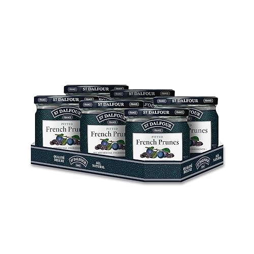 St. Dalfour Pitted French Prunes - 7Oz - All-Natural, No Sulfites, Preservatives Or Artificial Ingredients - Made In France - Pack Of 6