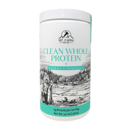 Mt. Capra Clean Whole Protein + Minerals & Probiotics | Grass-Fed Goat Milk Protein, Contains Casein and Whey Protein, No Sweete